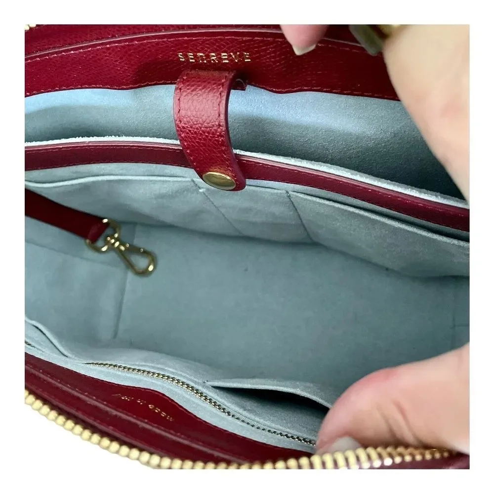 Senreve Mini Maestra Bag Chianti Leather Tote Backpack Crossbody Satchel Red